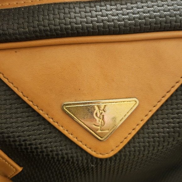 Yves Saint Laurent Vintage Woven Canvas Boston Bag - Picture 3 of 15